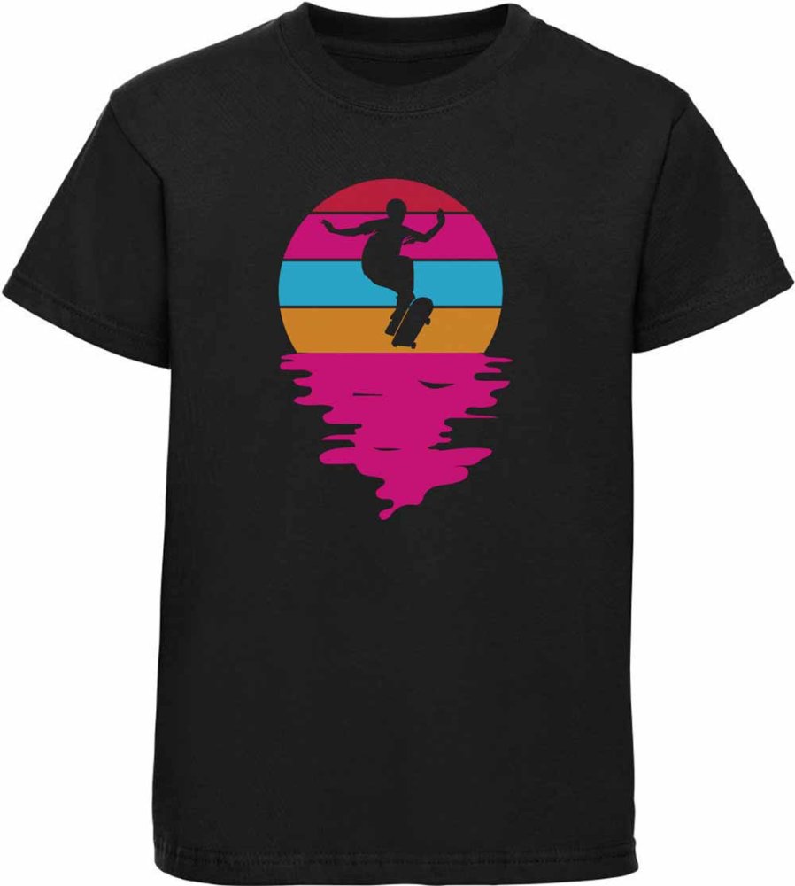 Kids Skater T-Shirt Jumping Skateboarder i527